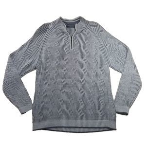 Tommy Bahama sweater Mens  X large cotton cable knit Quarter Zip Pullover
